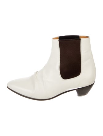 Celine Leather Colorblock Pattern Chelsea Boots
