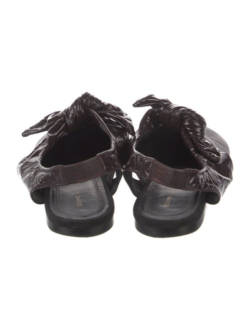 Celine Leather Bow Accents Slingback Flats