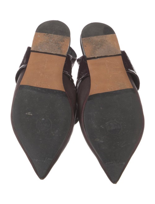 Celine Leather Bow Accents Slingback Flats