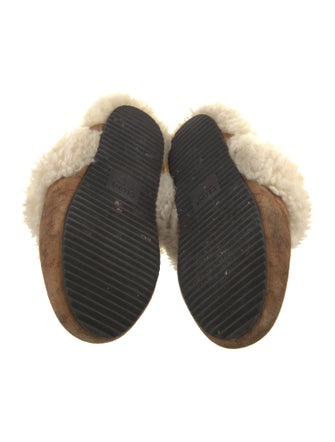 Celine Suede Chain-Link Accents Mules