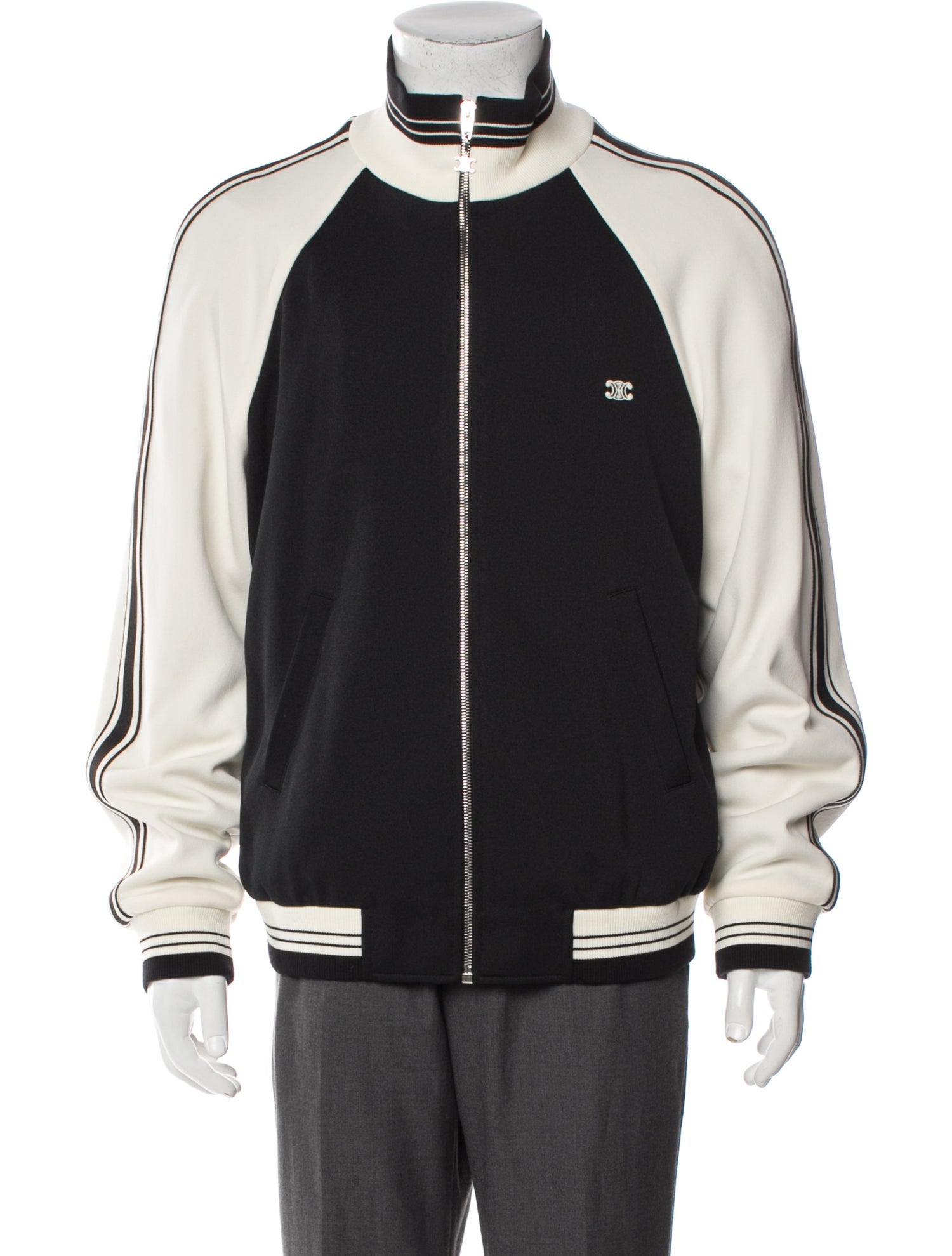 Celine Triomphe Striped Varsity Jacket