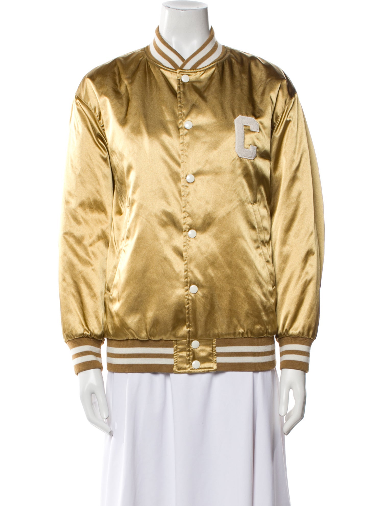 Celine Nylon Striped Bomber Jacket