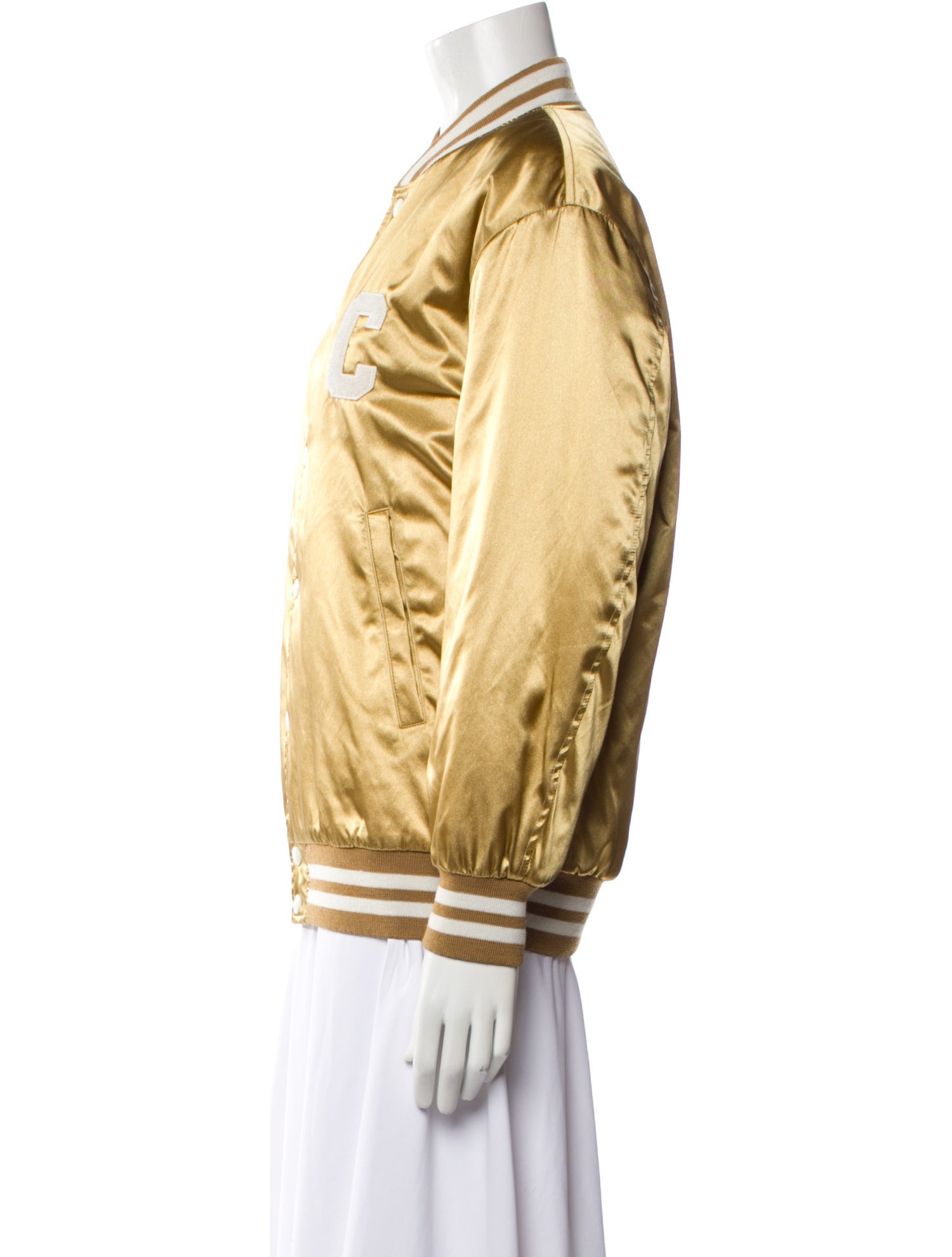 Celine Nylon Striped Bomber Jacket