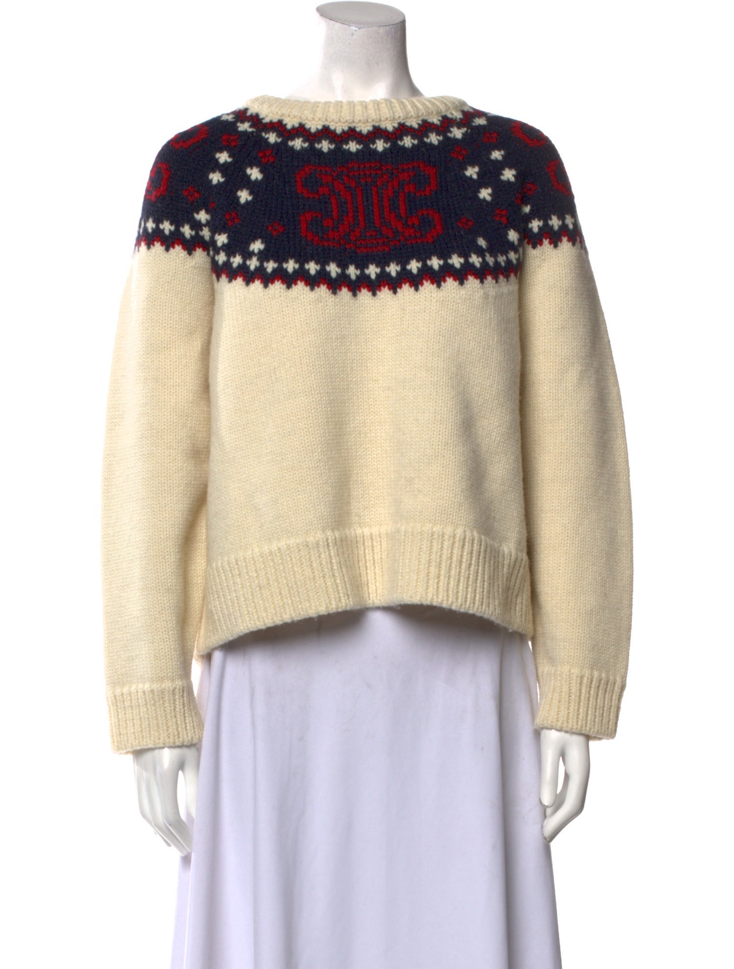 Celine Fair Isle Wool Sweater