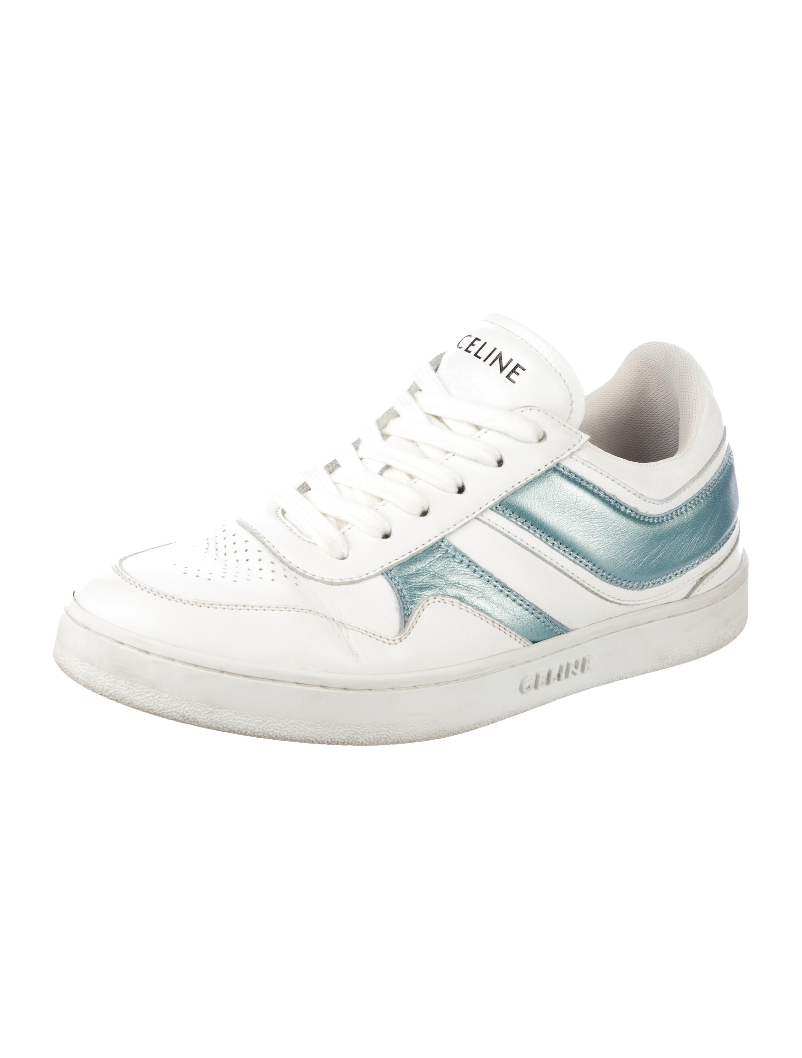 Celine Leather Colorblock Pattern Sneakers
