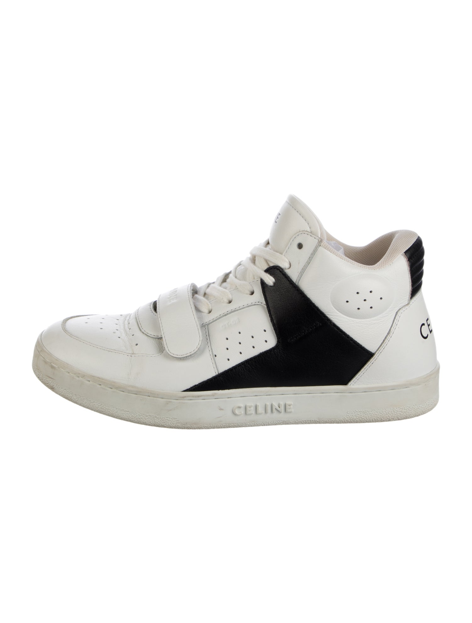 Celine Leather Colorblock Pattern Sneakers