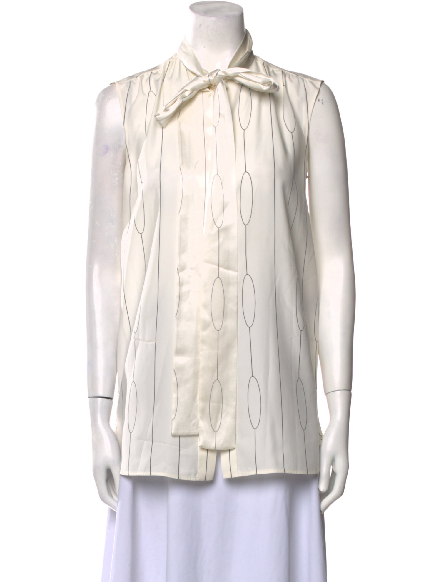 Celine Silk Sleeveless Button-Up Top