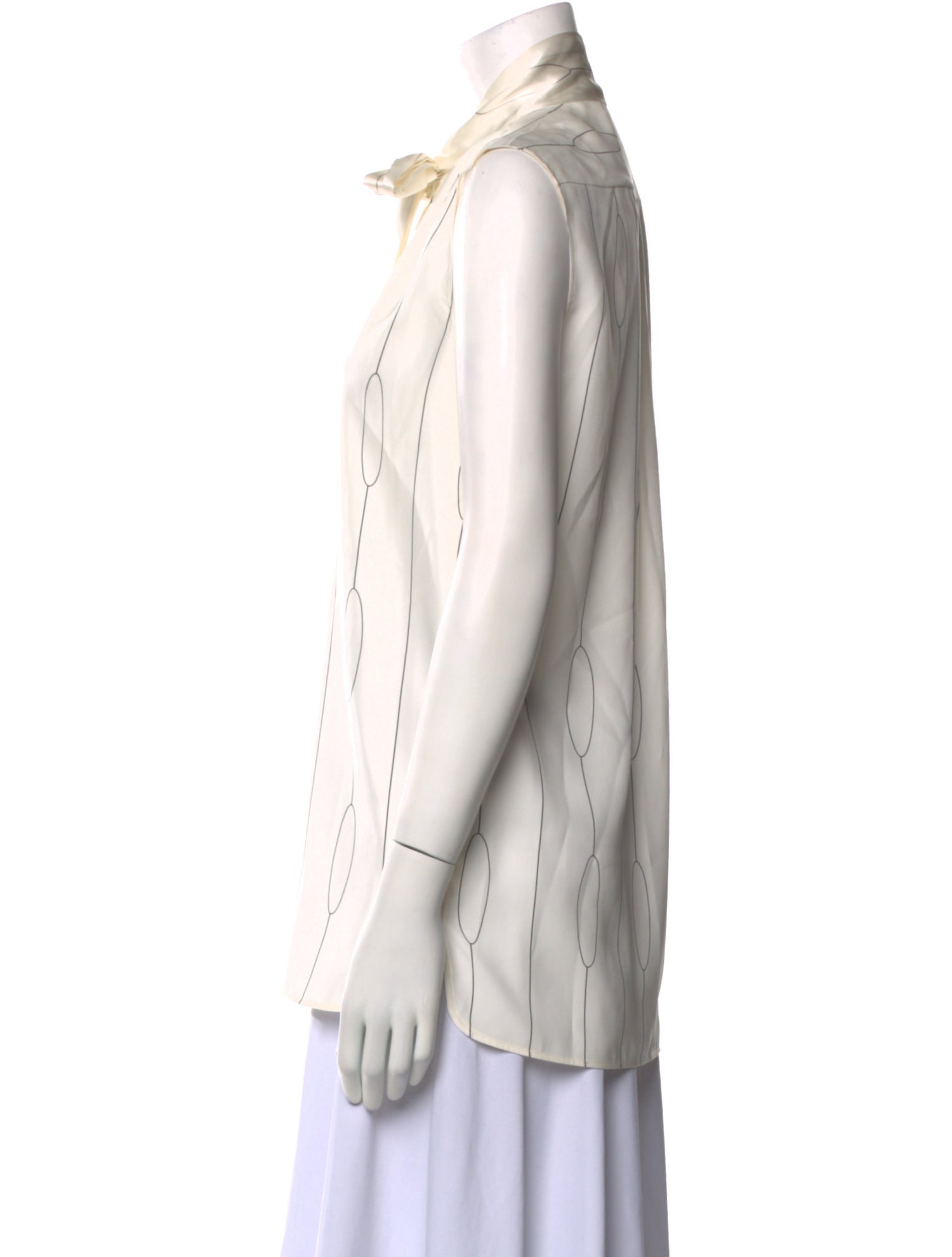 Celine Silk Sleeveless Button-Up Top