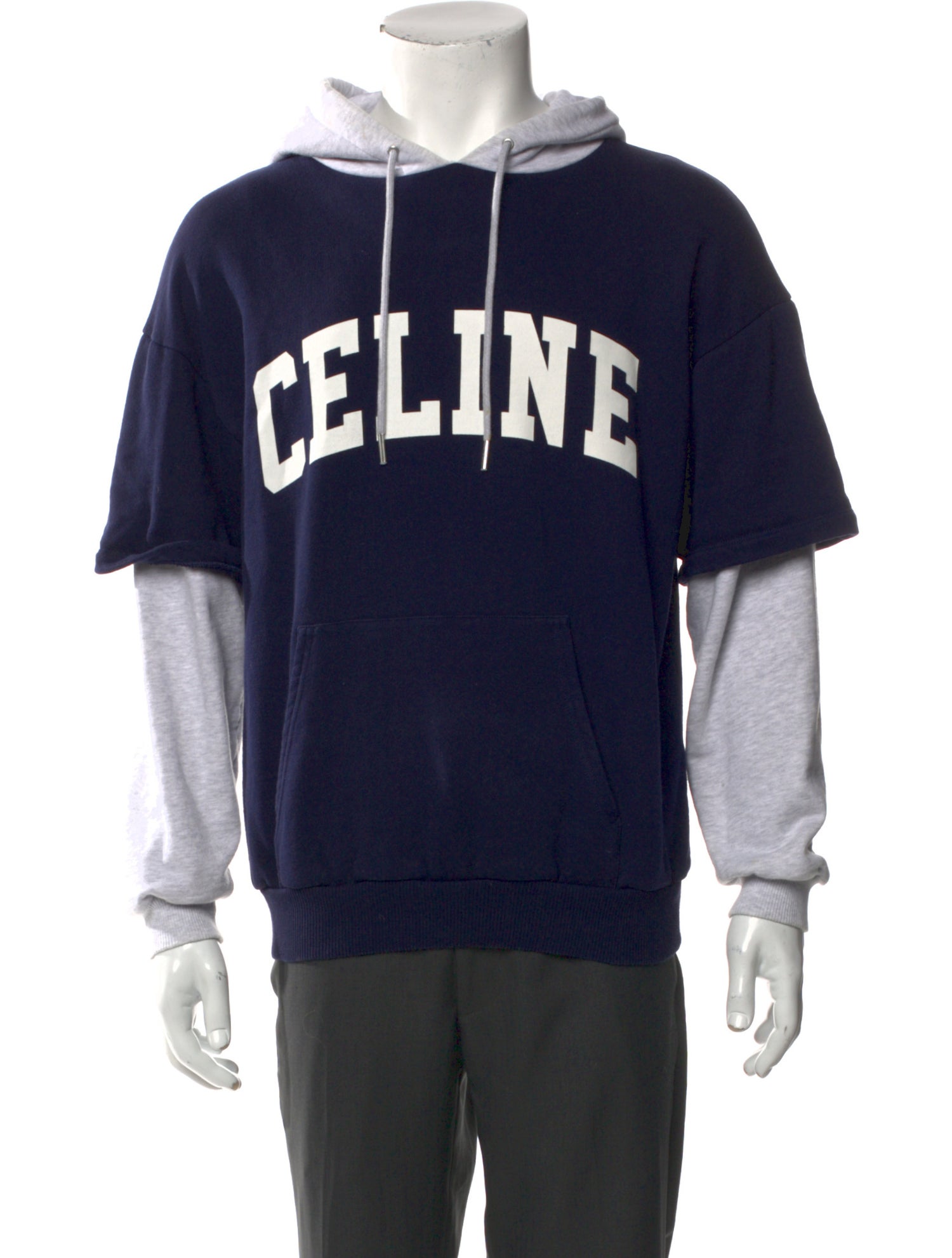 Celine Graphic Print Crew Neck Polo Sweater