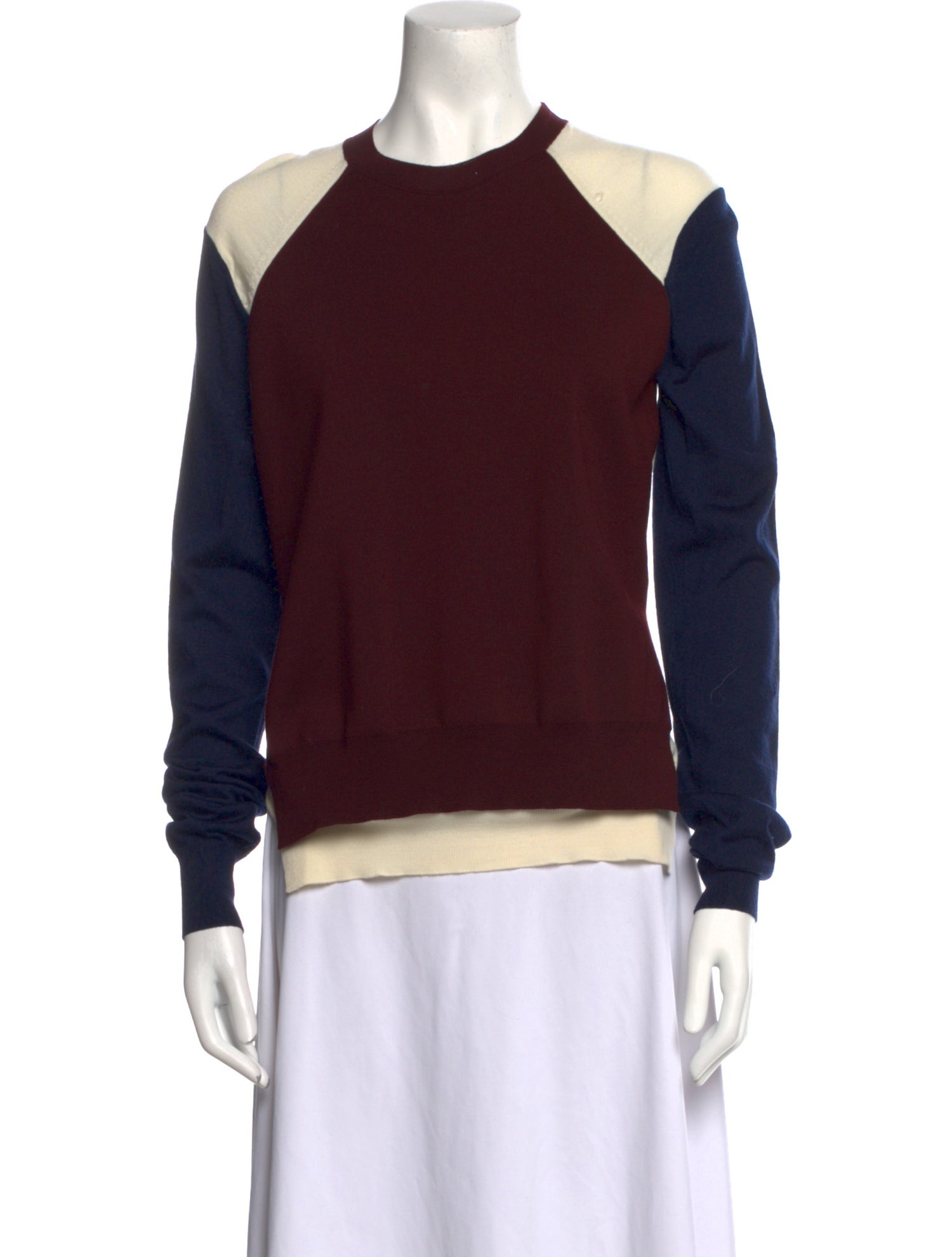 Celine Wool Colorblock Pattern Sweater