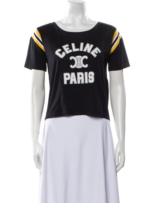 Celine Graphic Print Scoop Neck T-Shirt