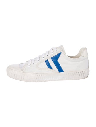 Celine Canvas Leather Trim Embellishment Sneakers