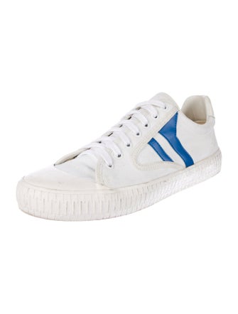 Celine Canvas Leather Trim Embellishment Sneakers
