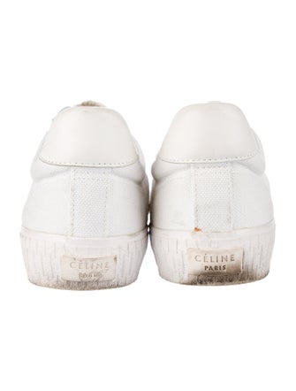 Celine Canvas Leather Trim Embellishment Sneakers