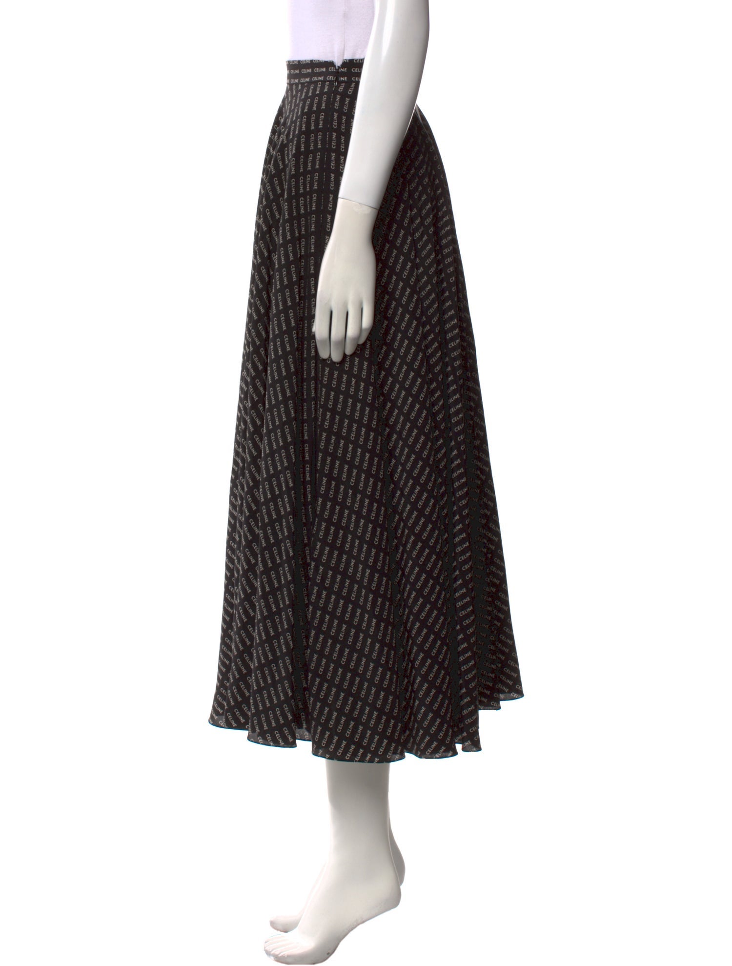 Celine Silk Midi Length Skirt