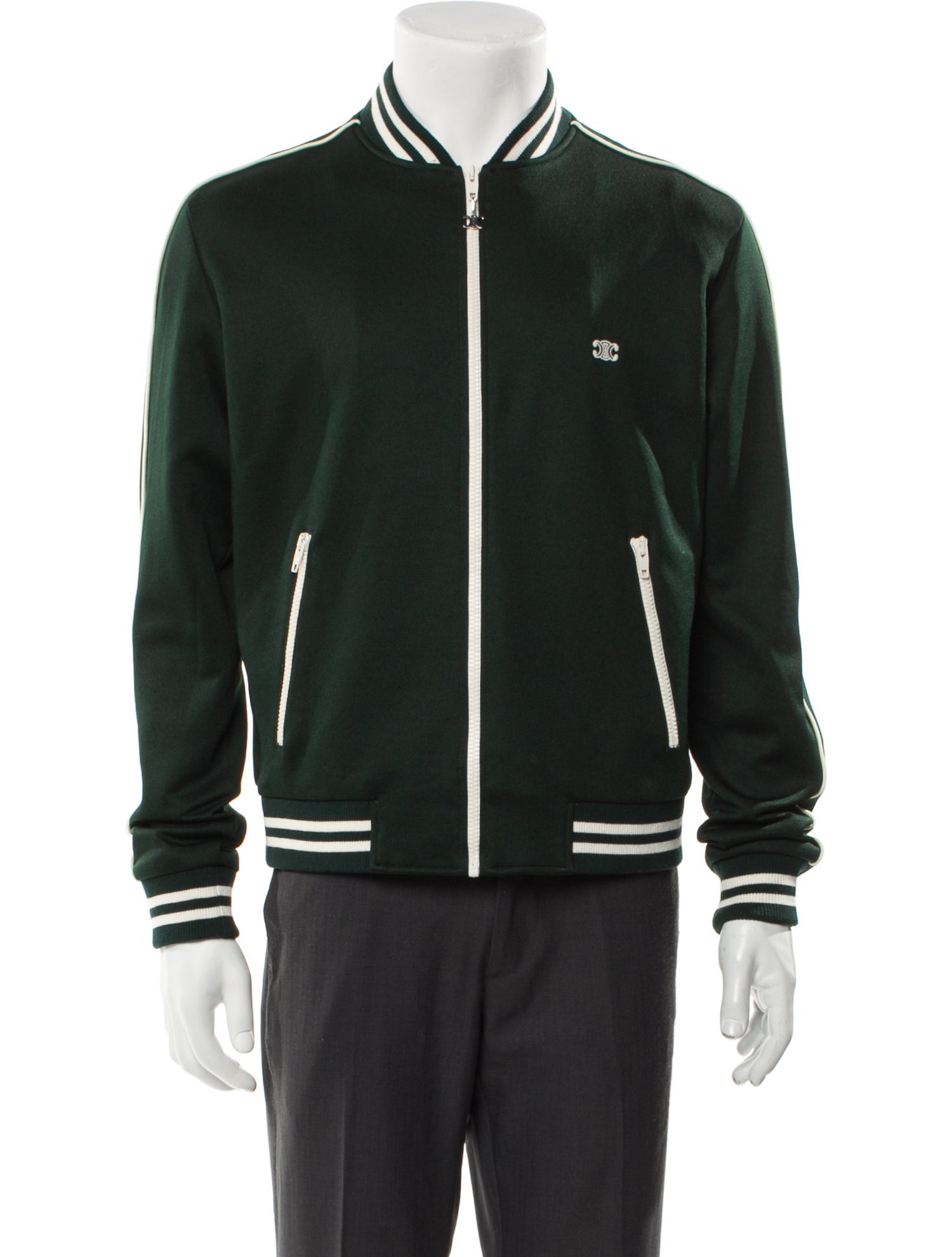 Celine Triomphe Striped Varsity Jacket