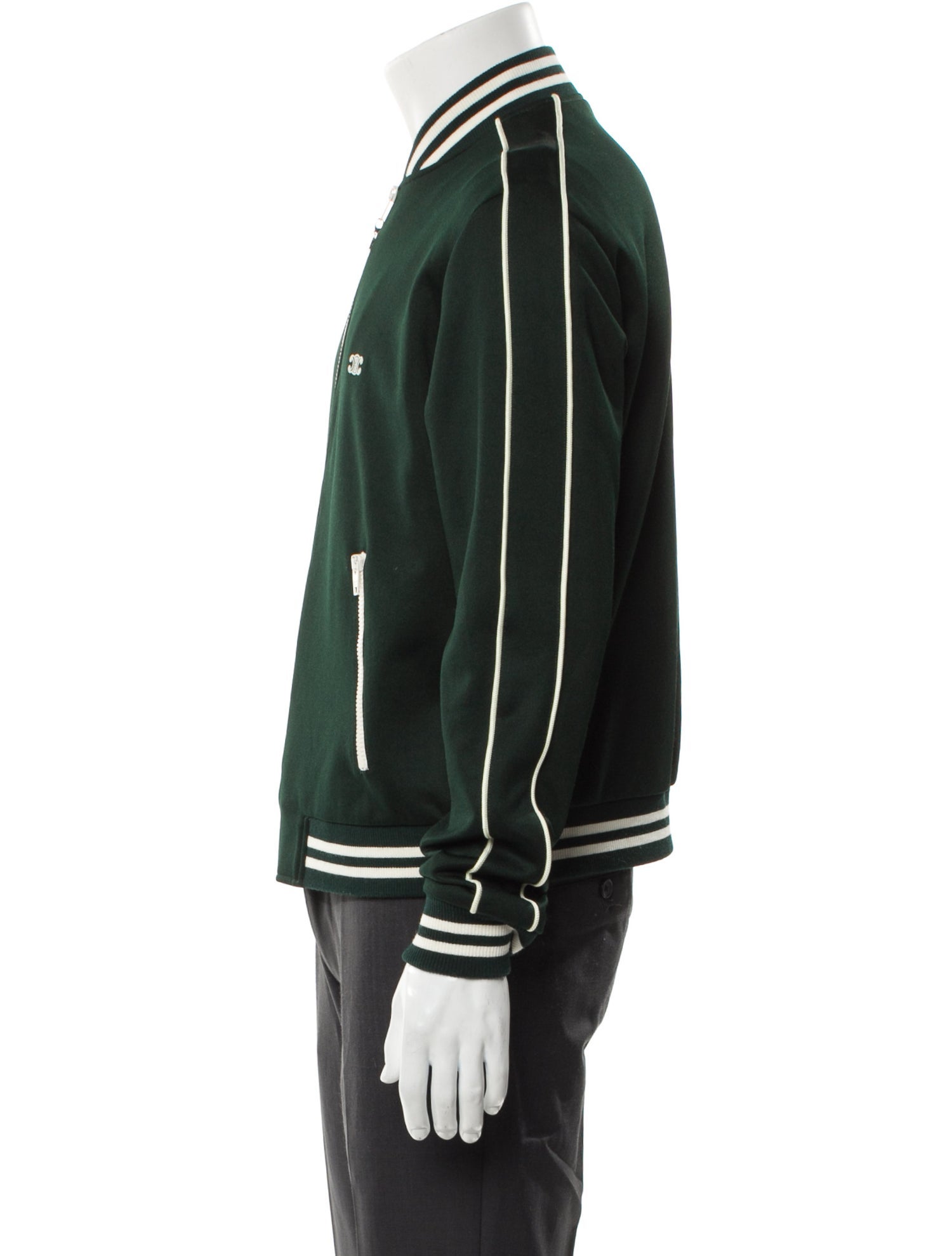 Celine Triomphe Striped Varsity Jacket