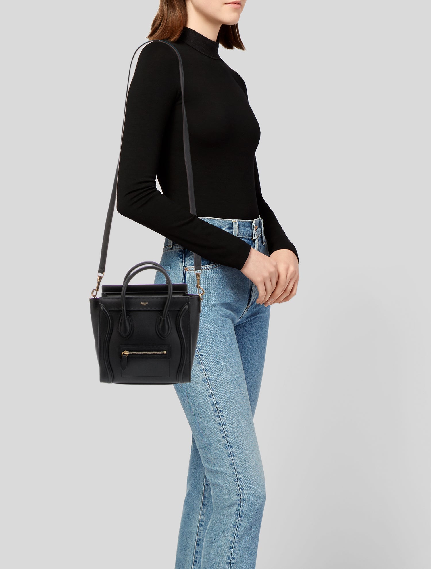 Celine Leather Top Handle Bag