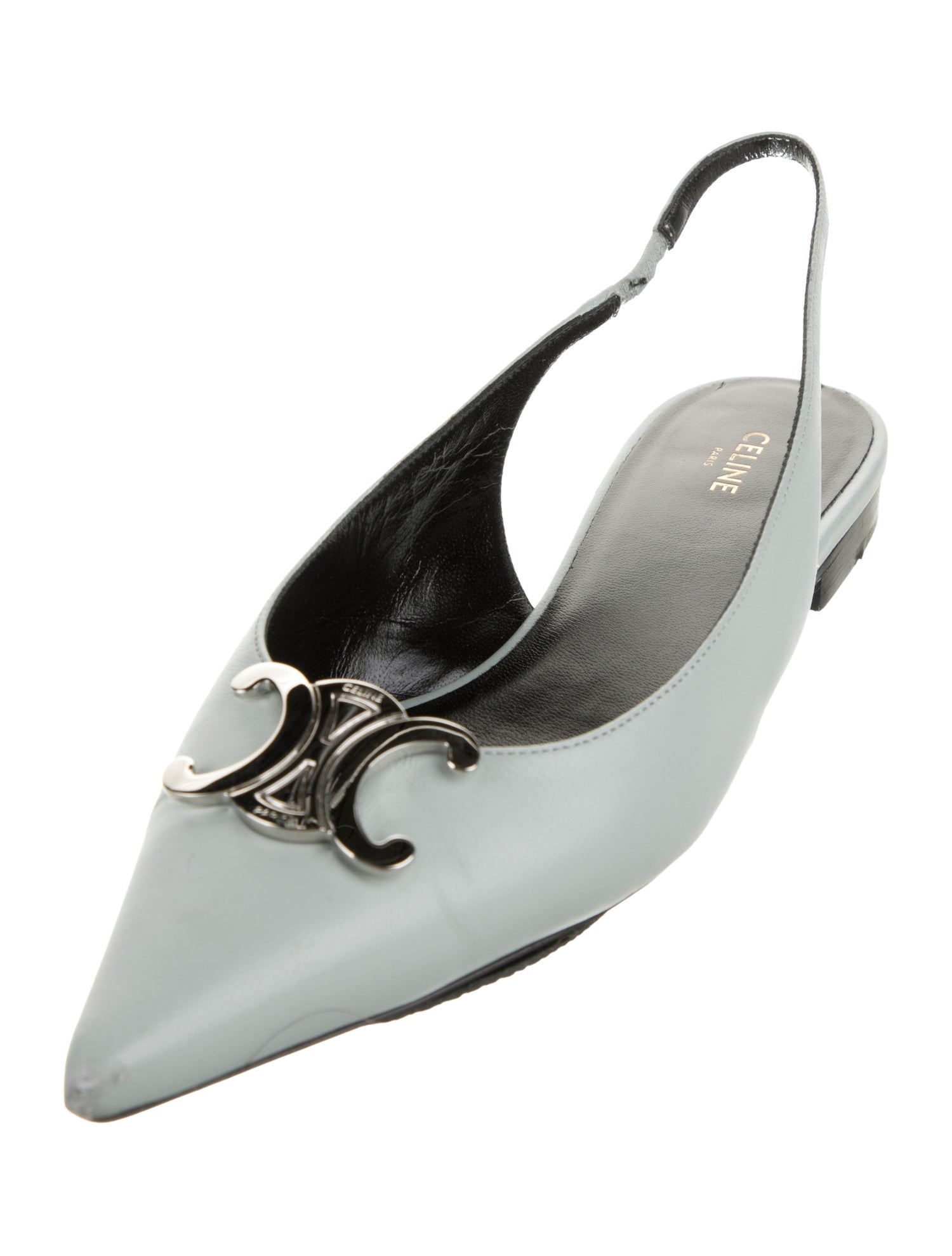 Celine Leather Slingback Flats