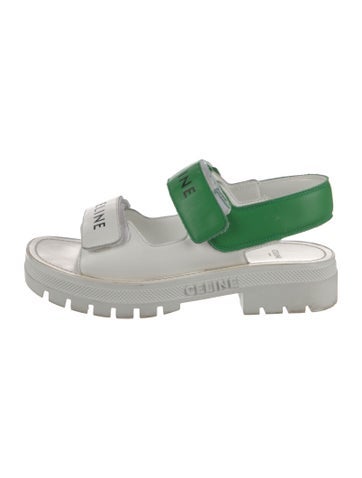 Celine Sandals Leather Colorblock Pattern Espadrilles IT 37 | 7