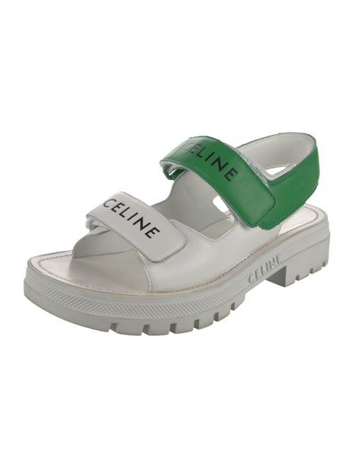 Celine Leather Colorblock Pattern Espadrilles