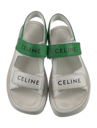 Celine Leather Colorblock Pattern Espadrilles