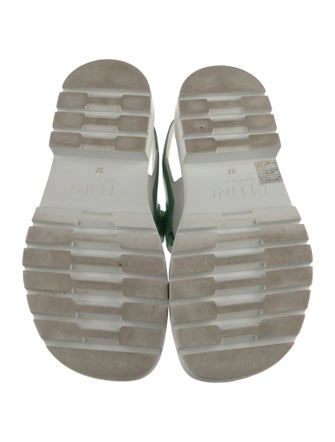 Celine Leather Colorblock Pattern Espadrilles