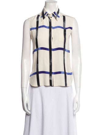 Celine Silk Printed Button-Up Top