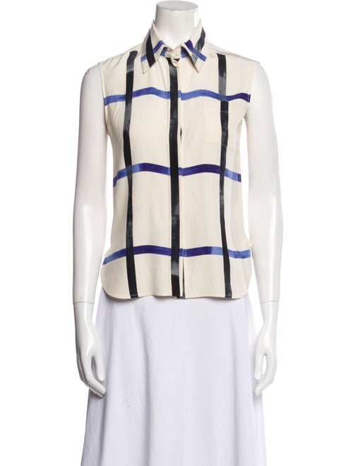 Celine Silk Printed Button-Up Top