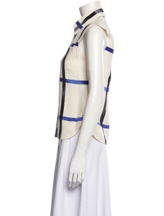 Celine Silk Printed Button-Up Top