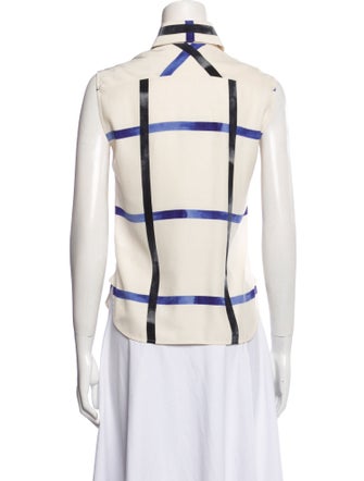 Celine Silk Printed Button-Up Top