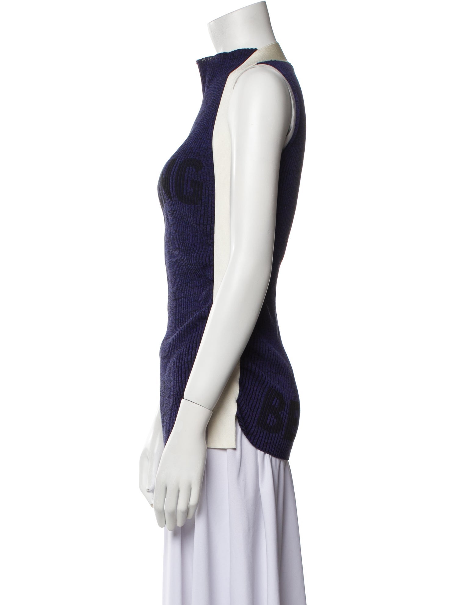 Celine Graphic Print Mock Neck Sweater