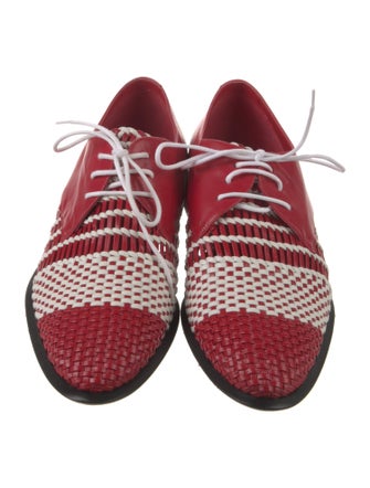 Celine Leather Lace Pattern Oxfords