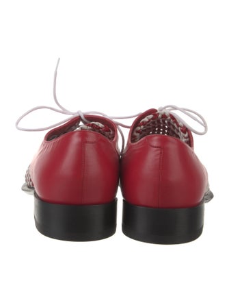 Celine Leather Lace Pattern Oxfords