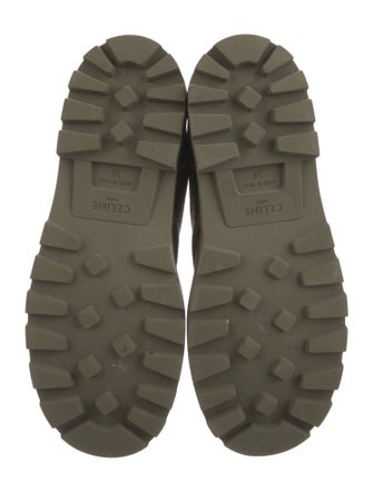 Celine Signature Logo Canvas Lace-Up Boots