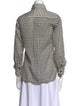 Celine Silk Plaid Print Button-Up Top