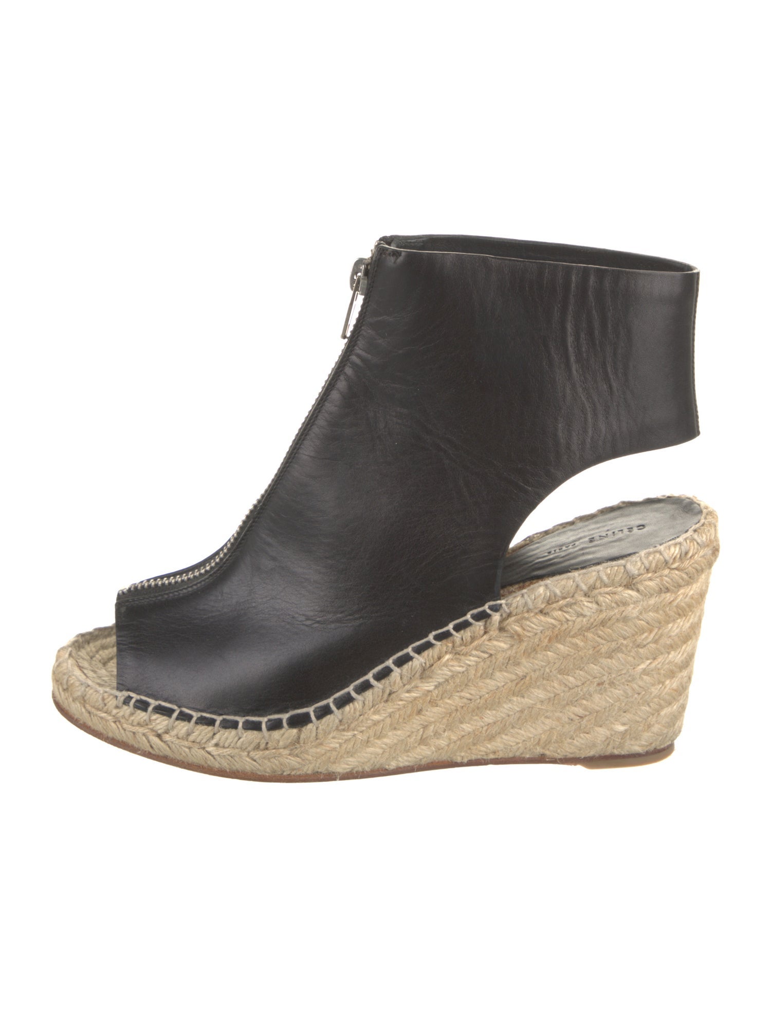 Celine Leather Whipstitch Trim Slingback Pumps