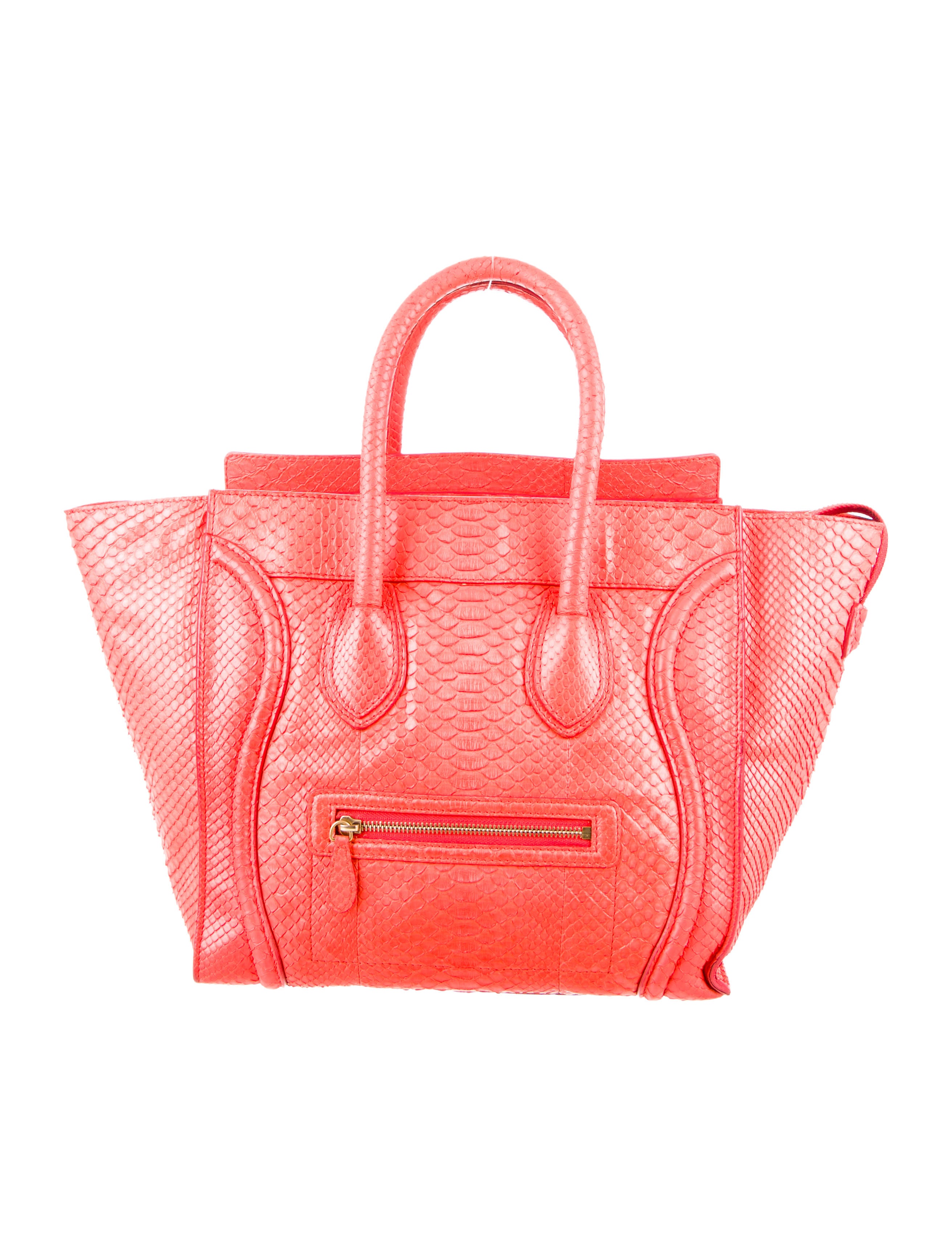 Celine Céline Python Mini Luggage Tote - Handbags - CEL34950 | The RealReal