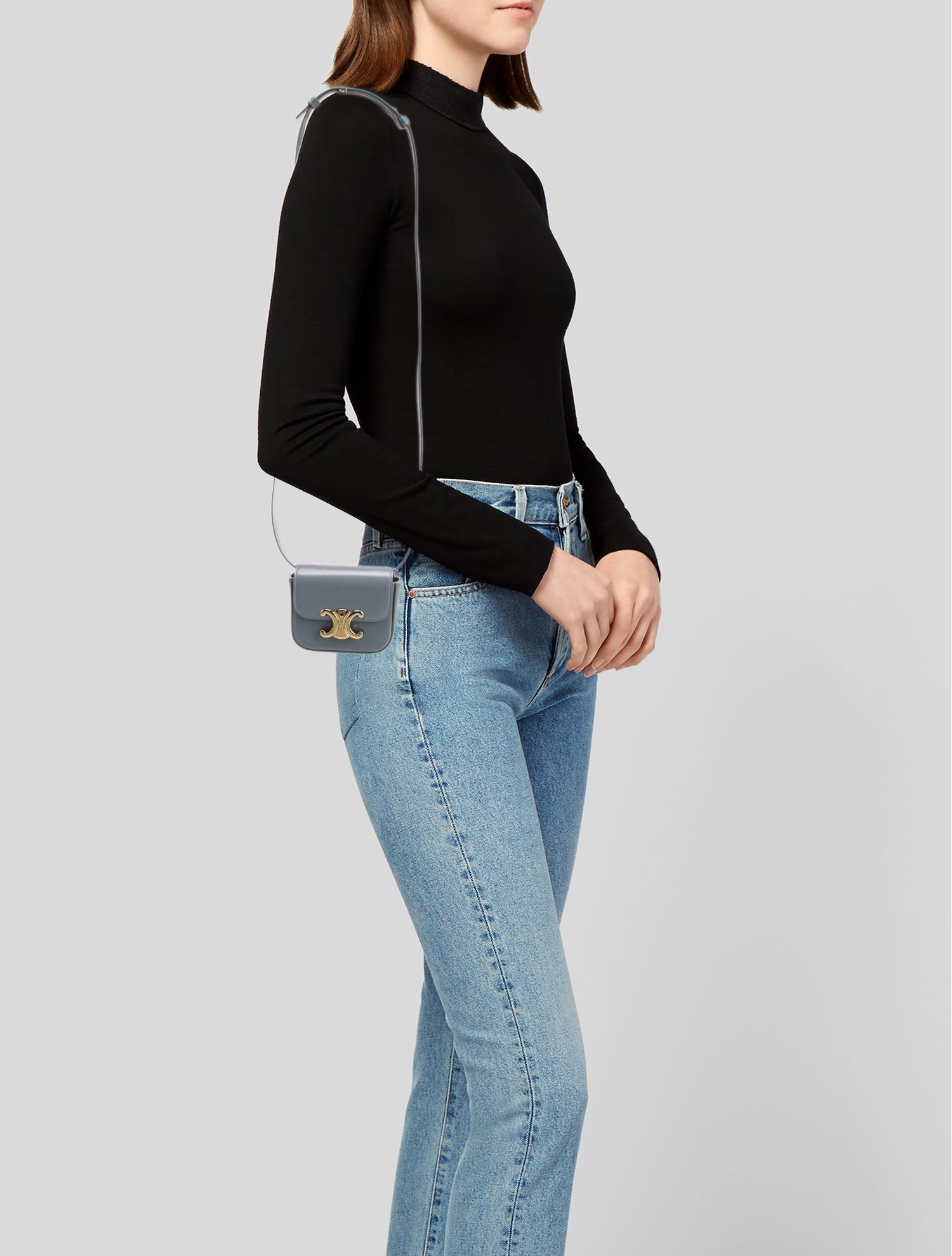 Celine Leather Triomphe Claude Mini 2023