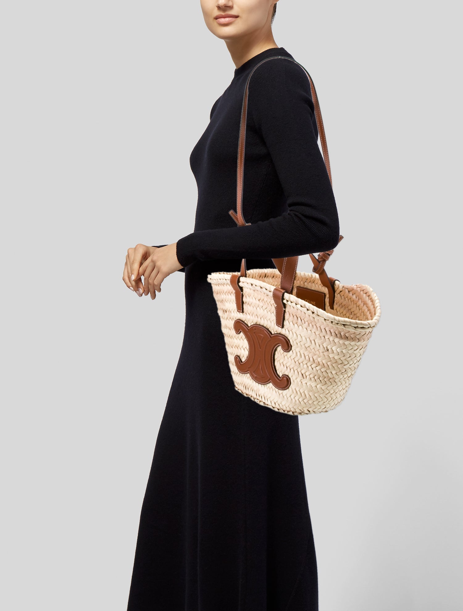 【VIPセール】CELINE 限定数量セール！Cabas Drawstring バッグ Celine 2022 Cabas Drawstring Cuir Triomphe - Black Totes