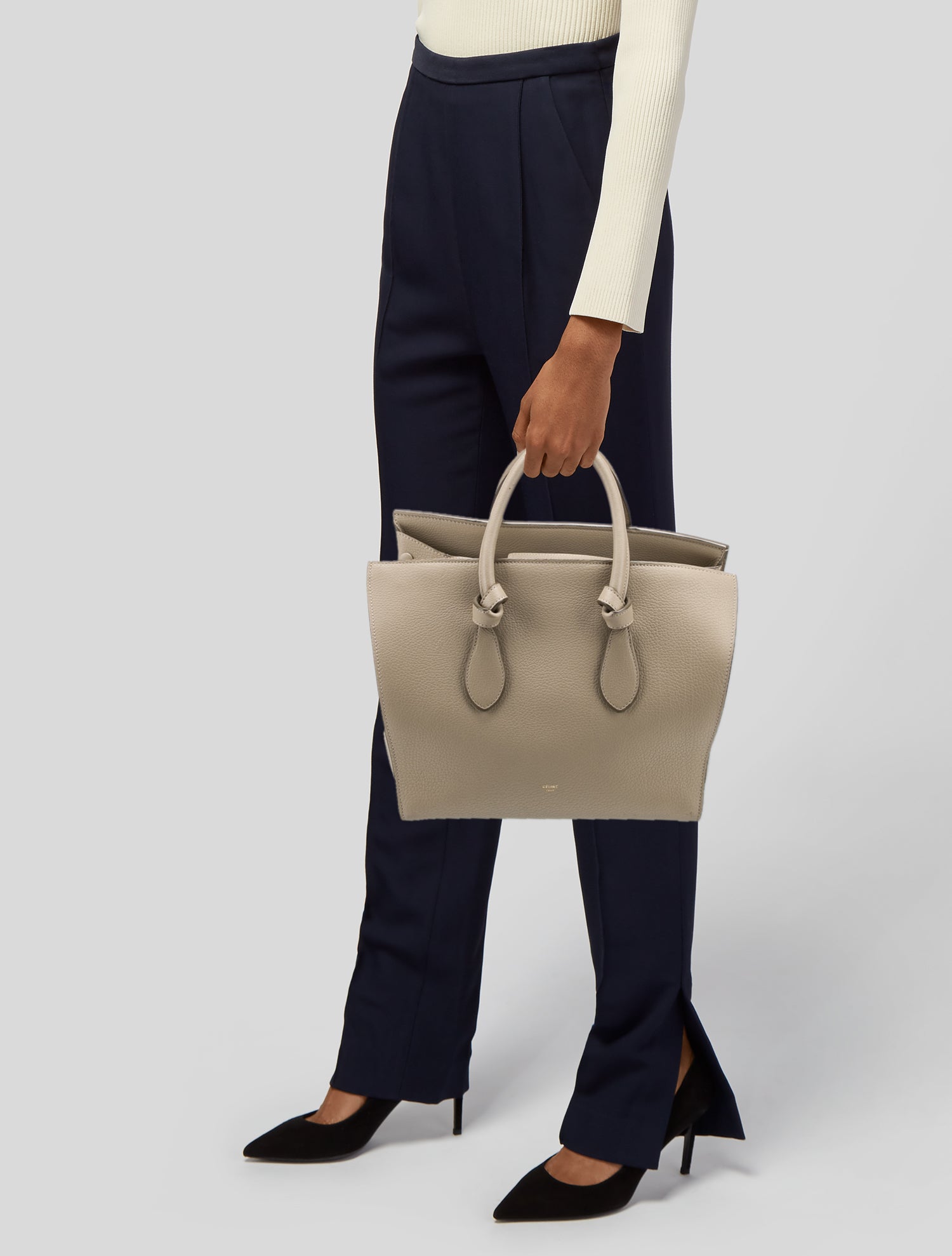 Celine Leather Tie Tote Medium