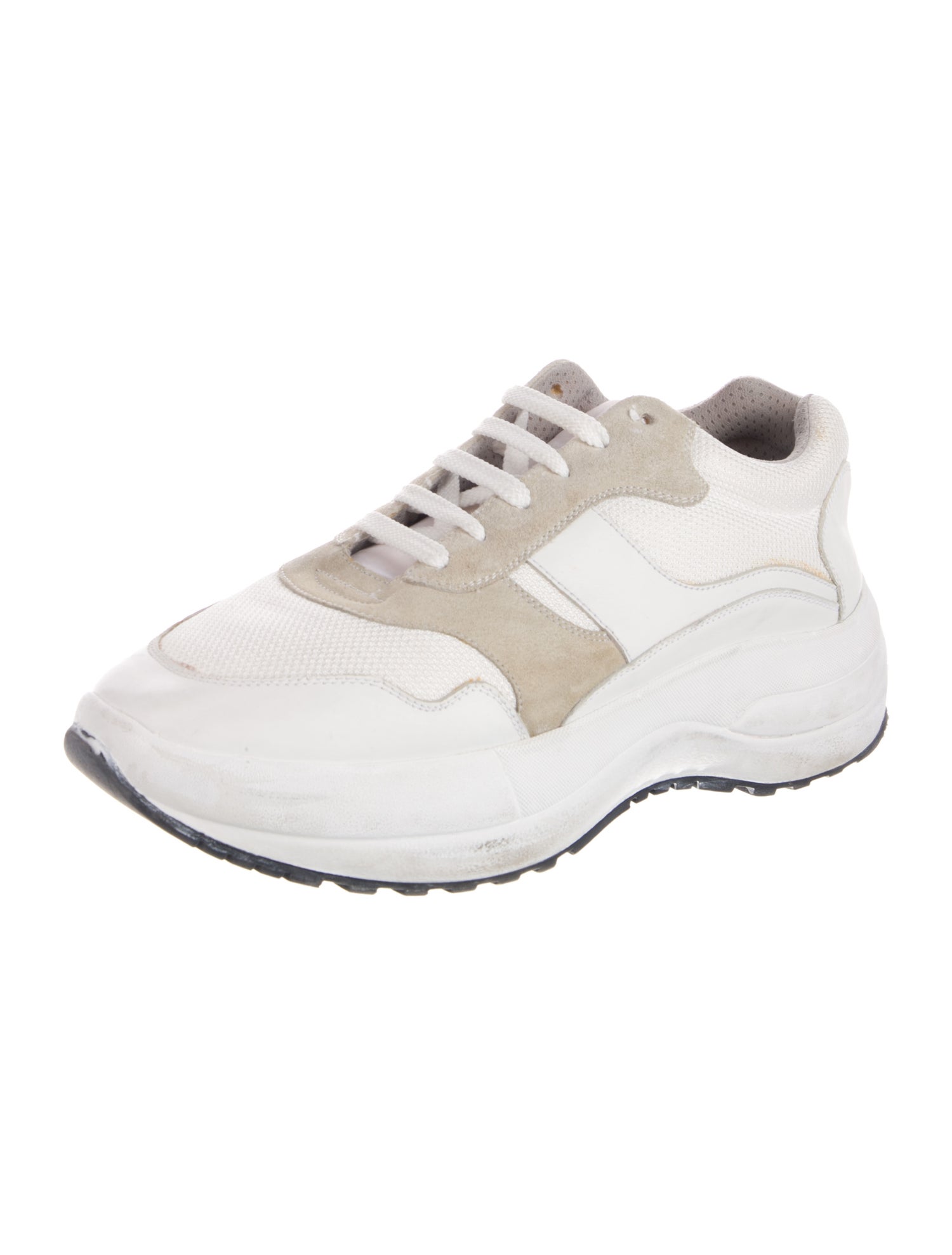 Celine Leather Mesh Accents Chunky Sneakers