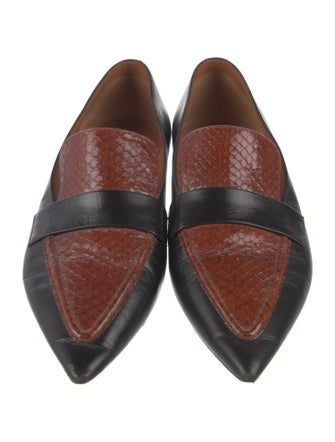 Celine Leather Animal Print Loafers