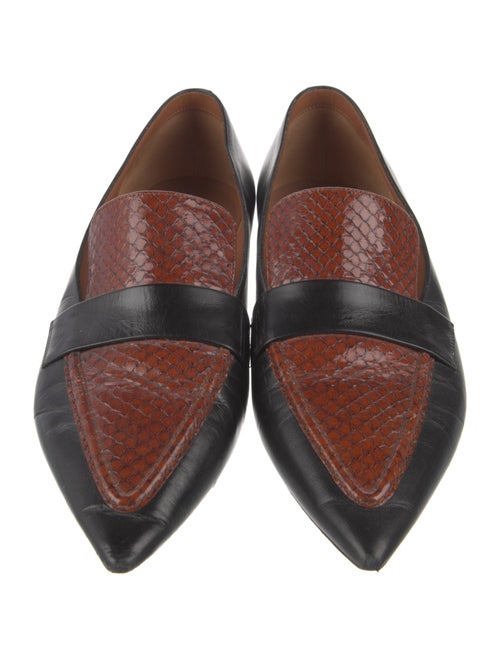 Celine Leather Animal Print Loafers