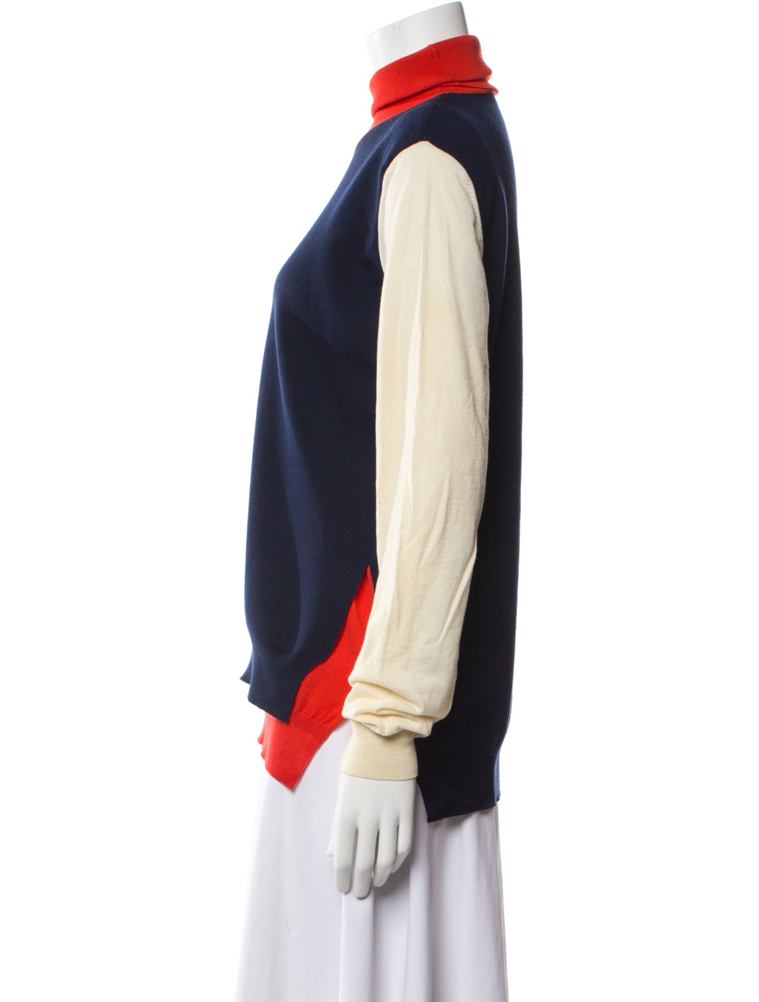 Celine Wool Colorblock Pattern Sweater