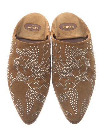 Celine Suede Studded Accents Slides