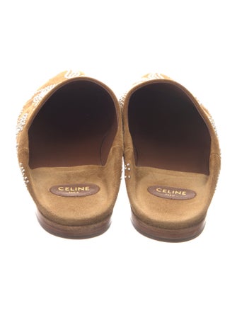 Celine Suede Studded Accents Slides