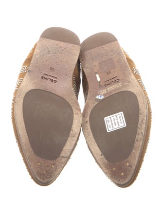 Celine Suede Studded Accents Slides