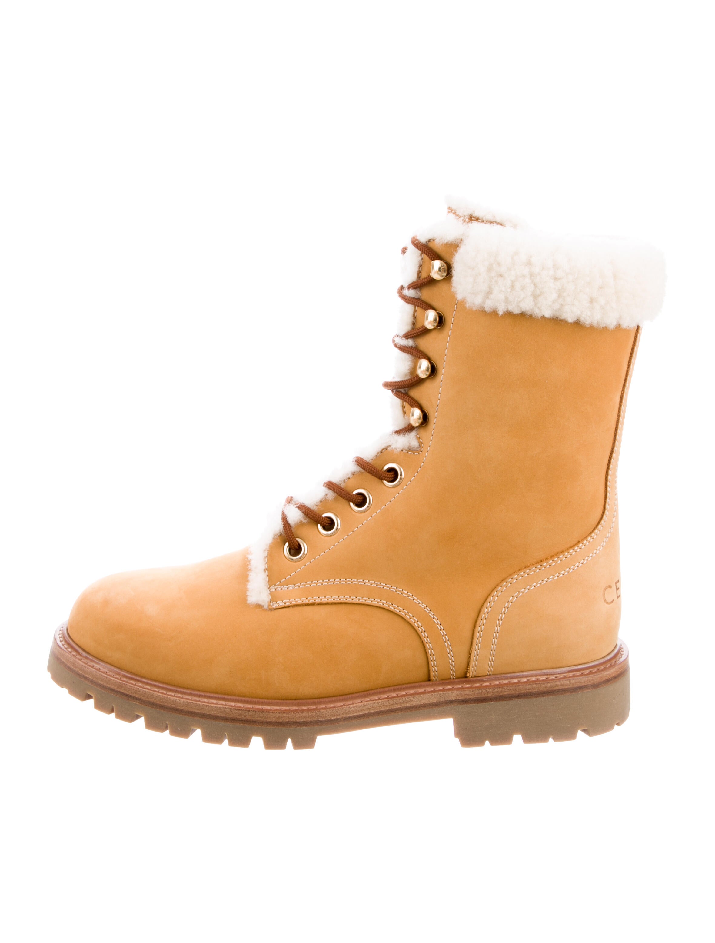 Celine Suede Combat Boots