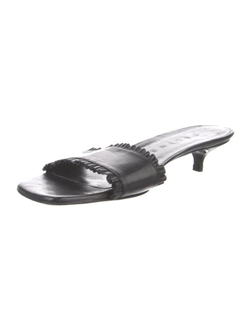 Celine Leather Ruffle Embellishment Slides